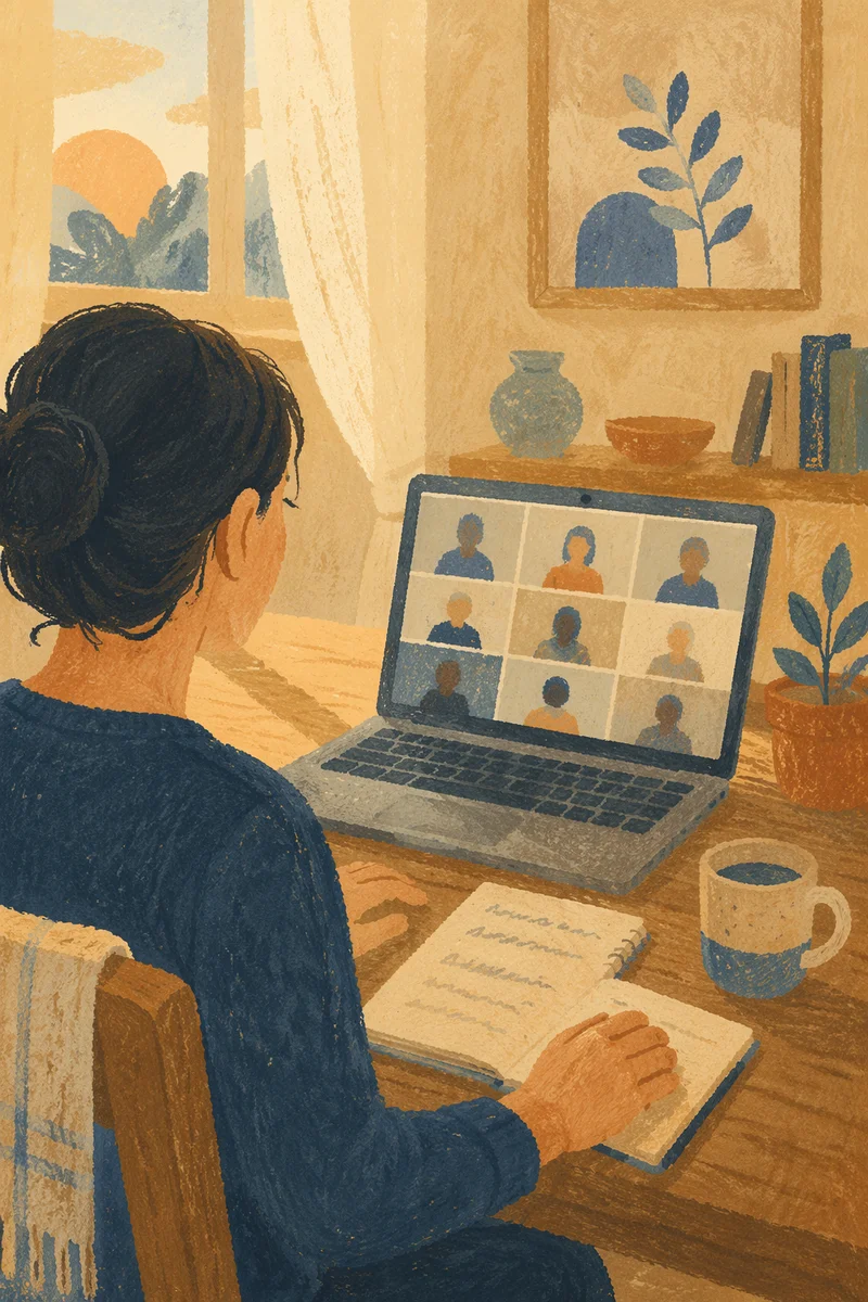 Remote Business Meeting in Calm Home Office