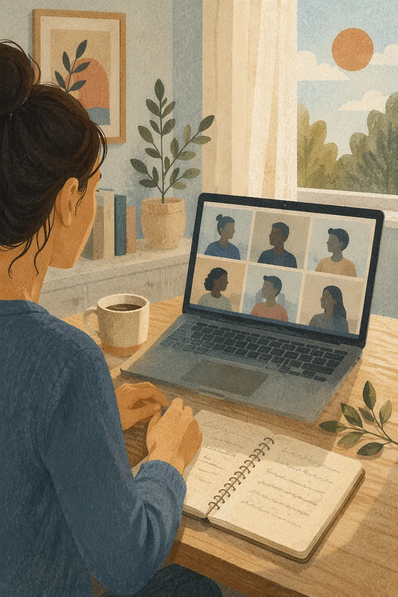 Calm Morning Video Conference Home Office