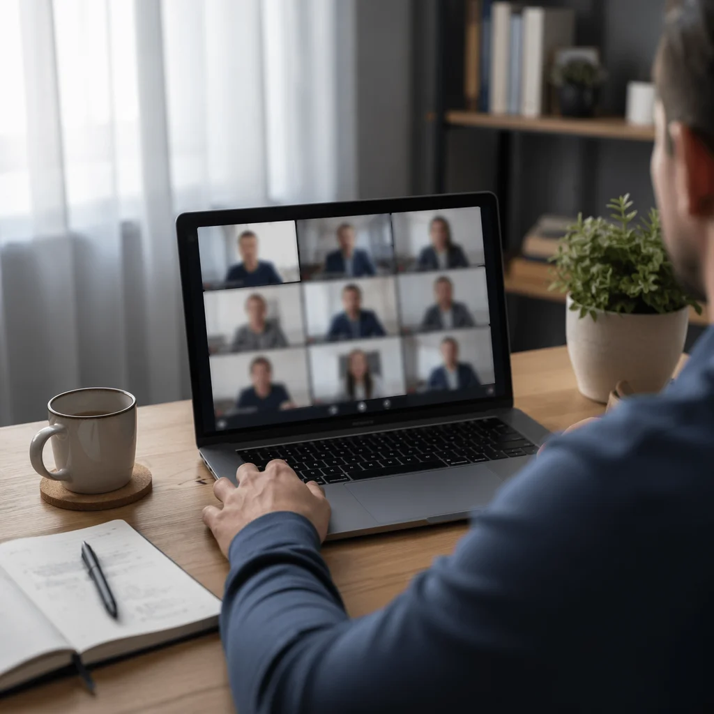 Focused Video Conference at Home Office