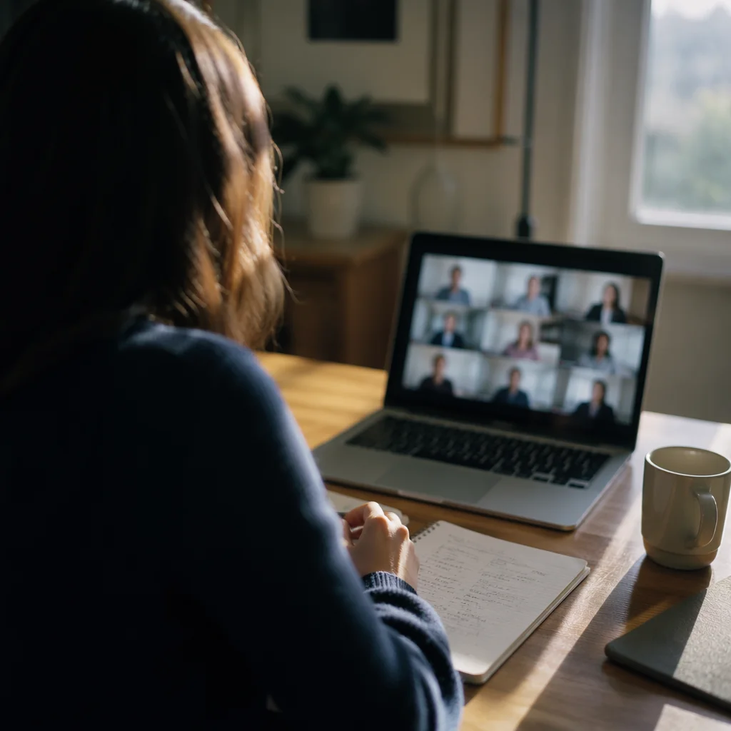 Remote Business Meeting in Calm Home Office