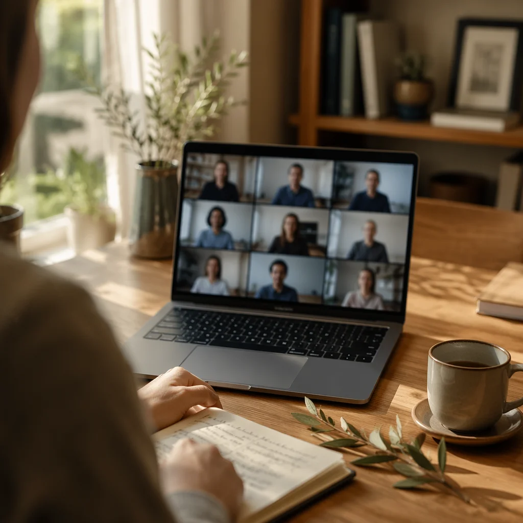 Peaceful Business Video Conference at Home