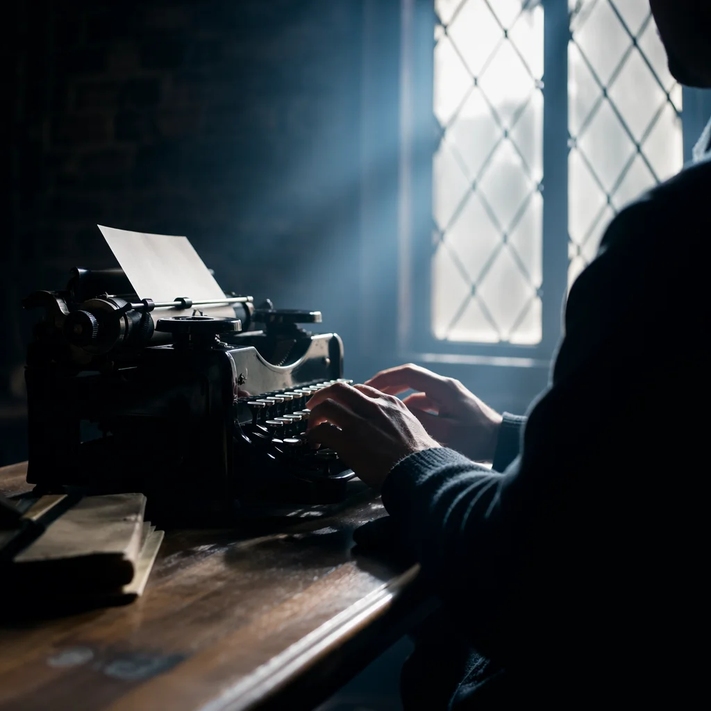 Vintage Typewriter Desk Creative Writing Scene
