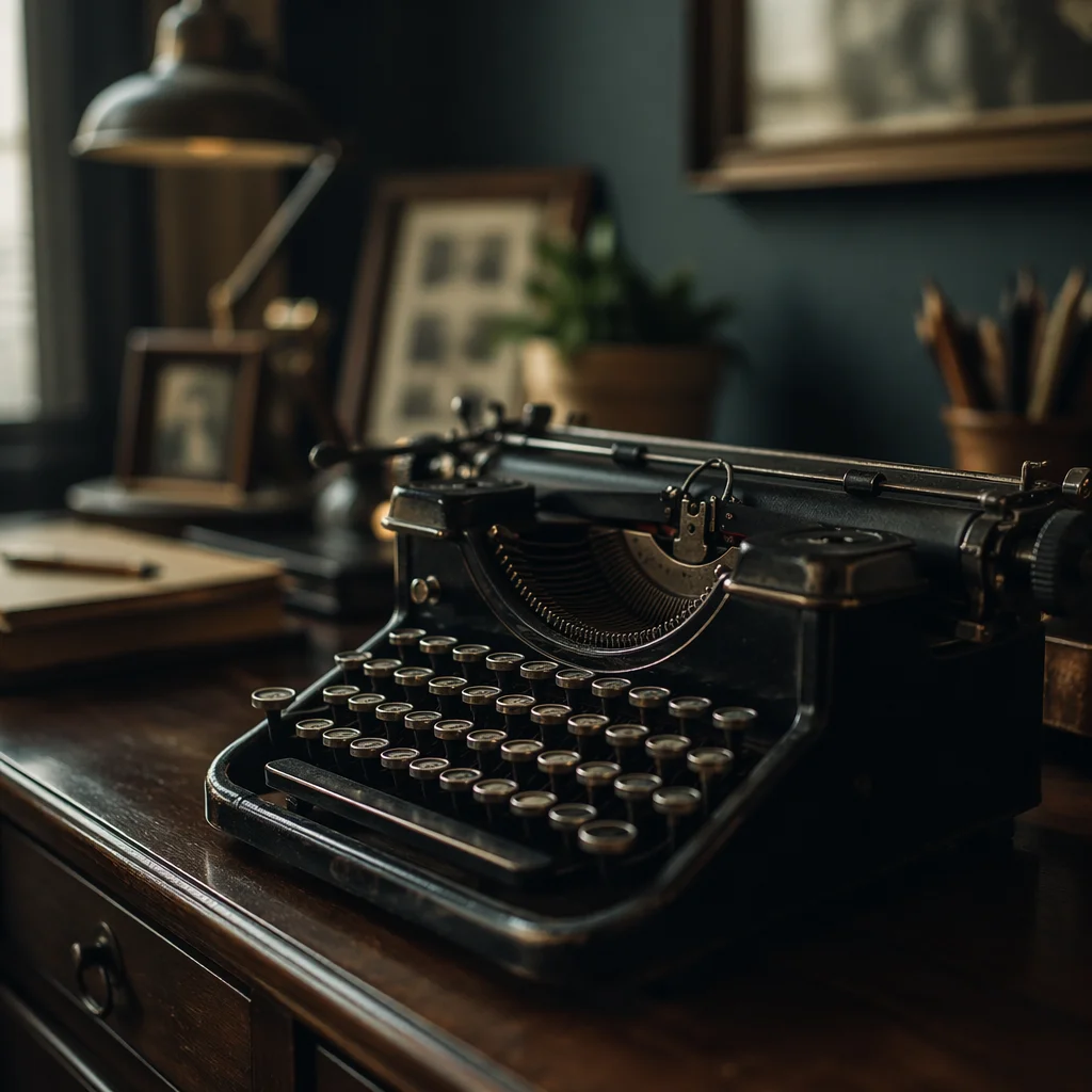 Vintage Typewriter in Cozy Writer Office
