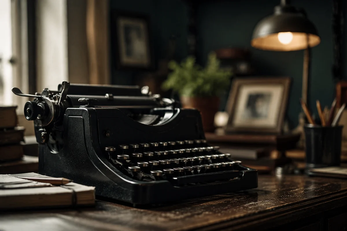 Vintage Typewriter in Cozy Writer Office