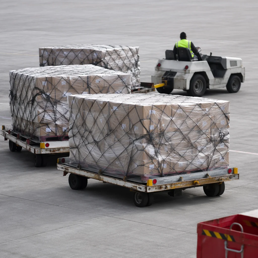 Warehouse Logistics Yard With Shipping Boxes