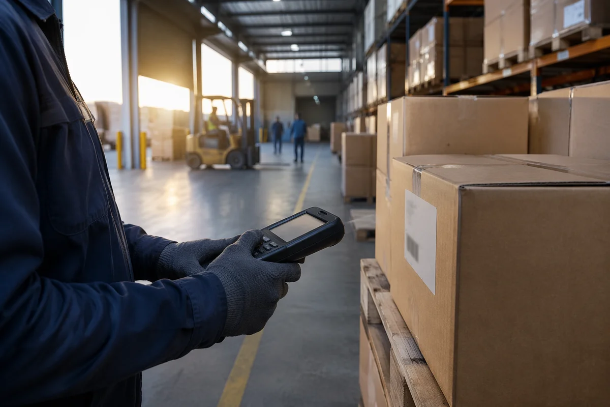 Modern Warehouse Logistics with Shipping Boxes