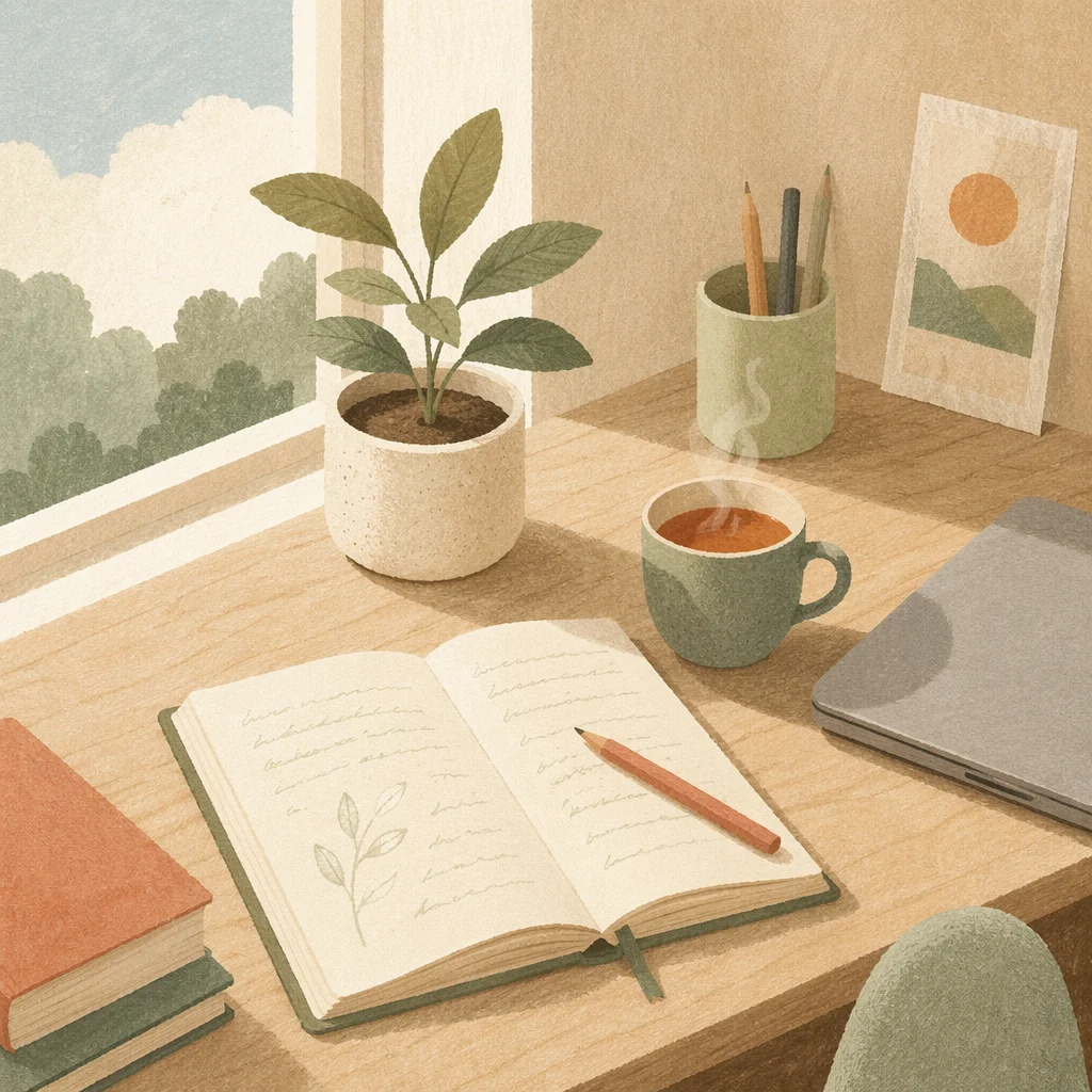 Minimal Zen Desk for Mindful Planning