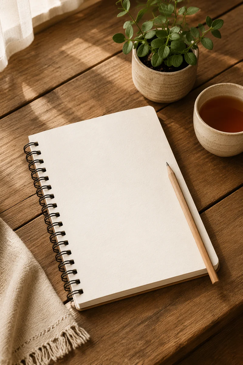 Minimal Zen Business Desk Flat Lay