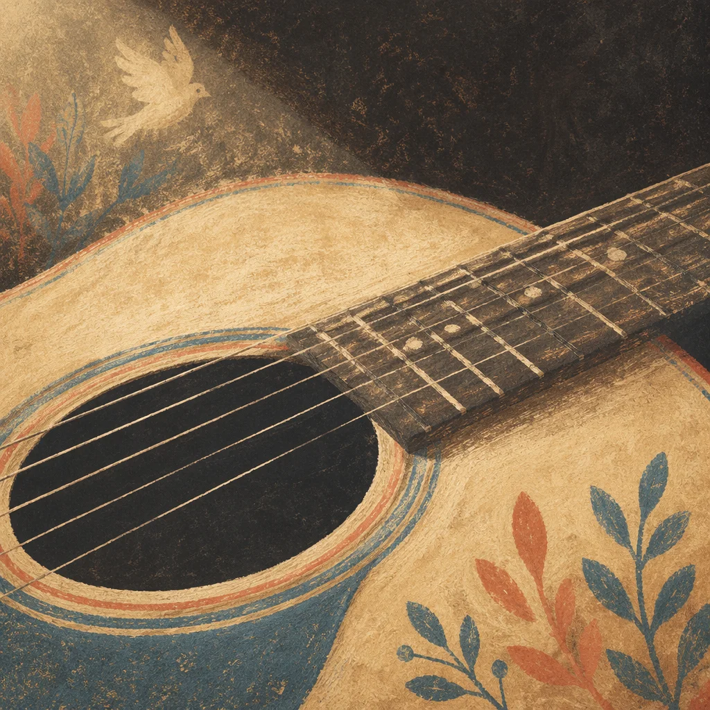 Acoustic Guitar Close Up for Worship