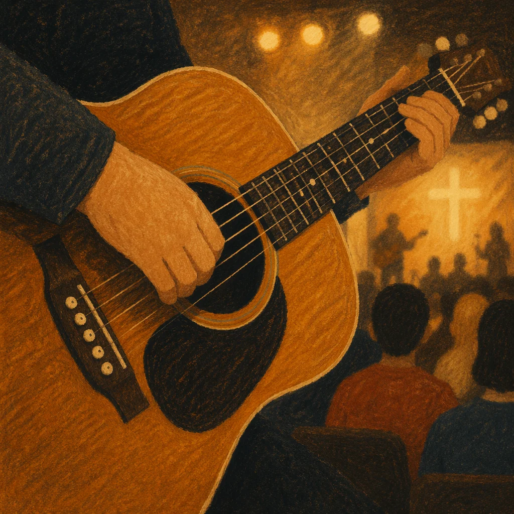 Acoustic Guitar Worship Close Up