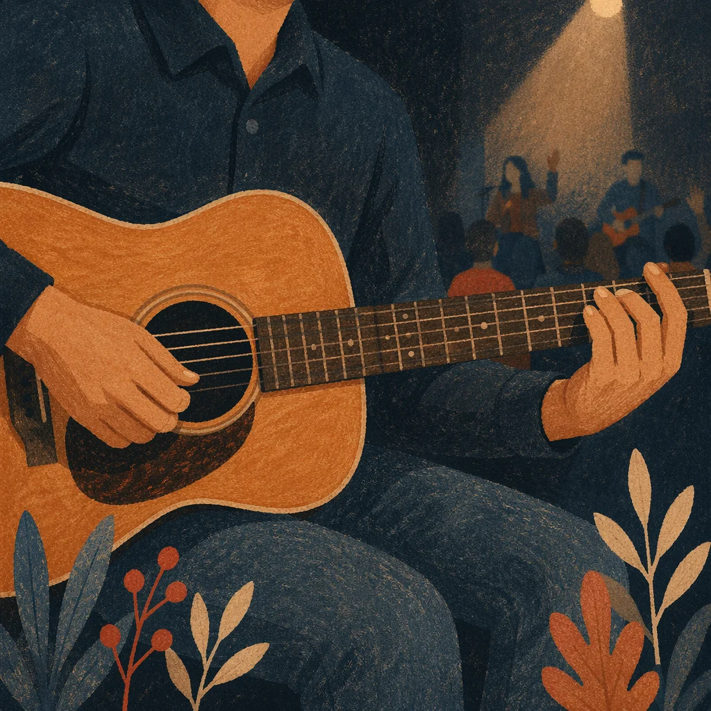 Acoustic Guitar Worship Close Up