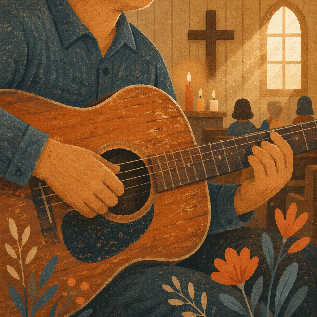 Acoustic Guitar Worship in Wooden Chapel