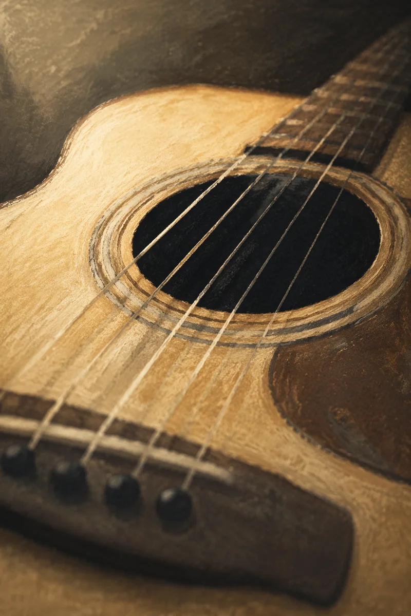 Intimate Acoustic Guitar Worship Close-Up