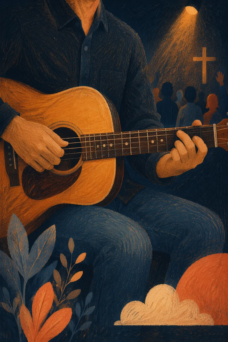 Acoustic Guitar Worship Close Up