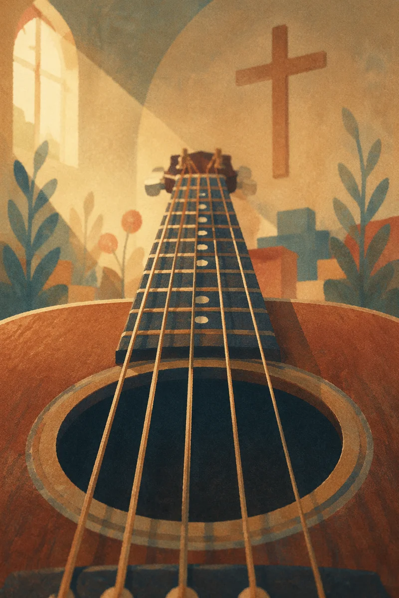 Acoustic Guitar Worship Close-Up
