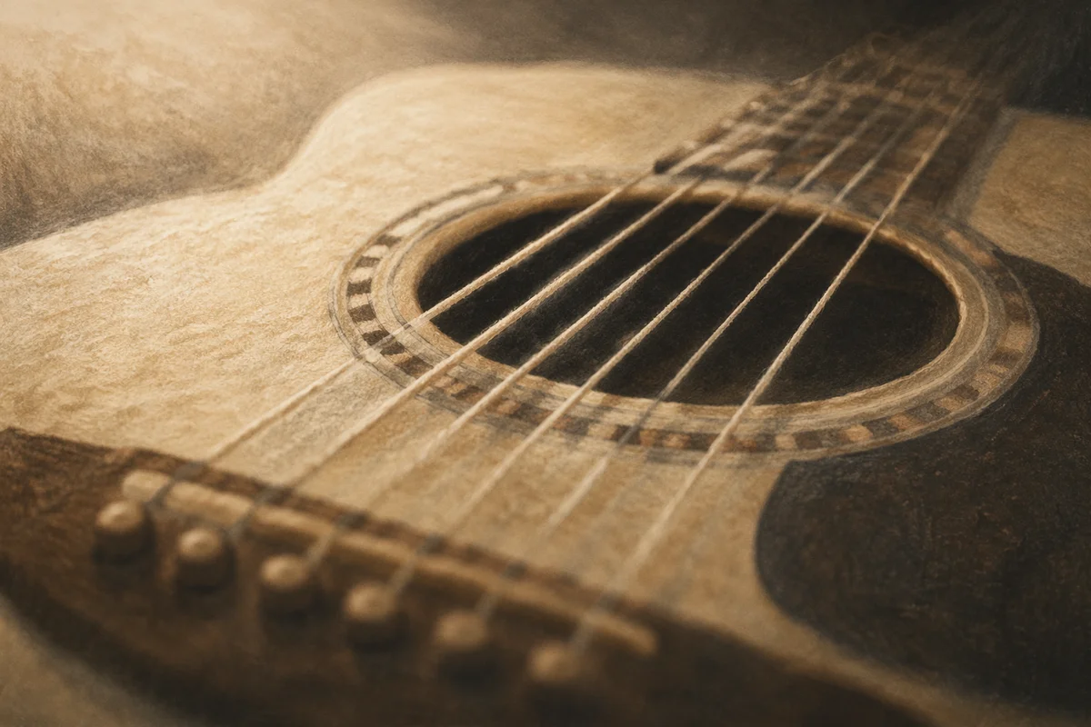 Intimate Acoustic Guitar Worship Close Up