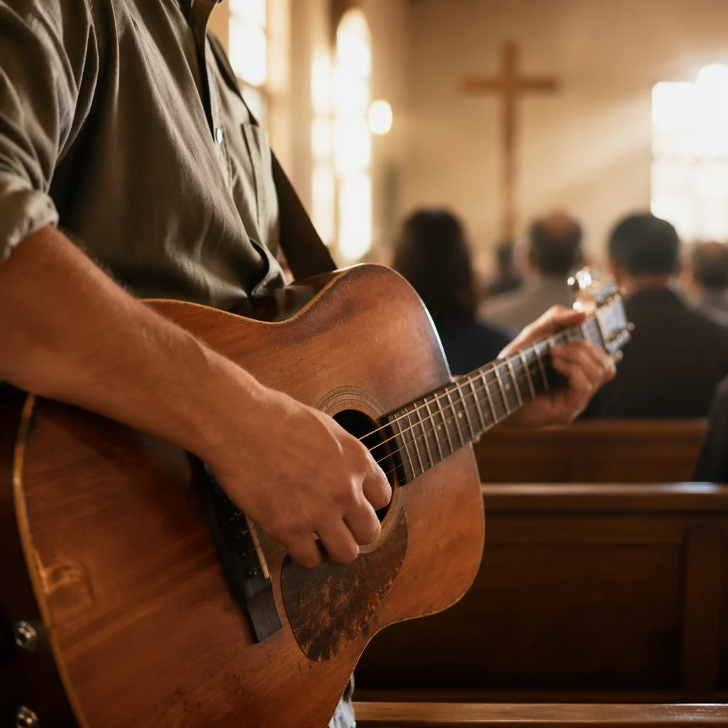 Acoustic Guitar Worship in Morning Church
