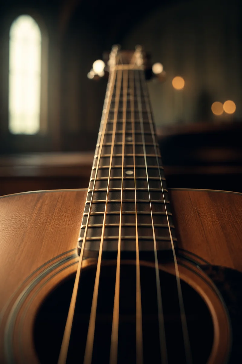 Acoustic Guitar Worship Close Up