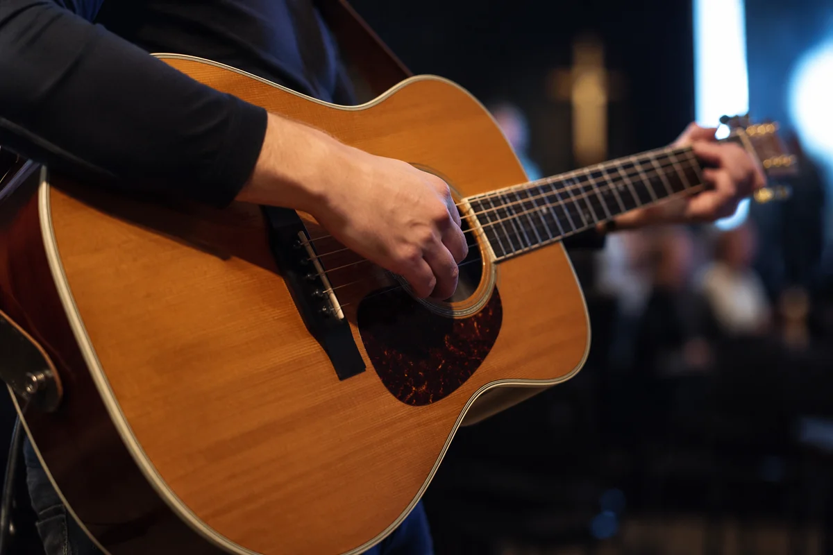 Acoustic Guitar Worship Close Up