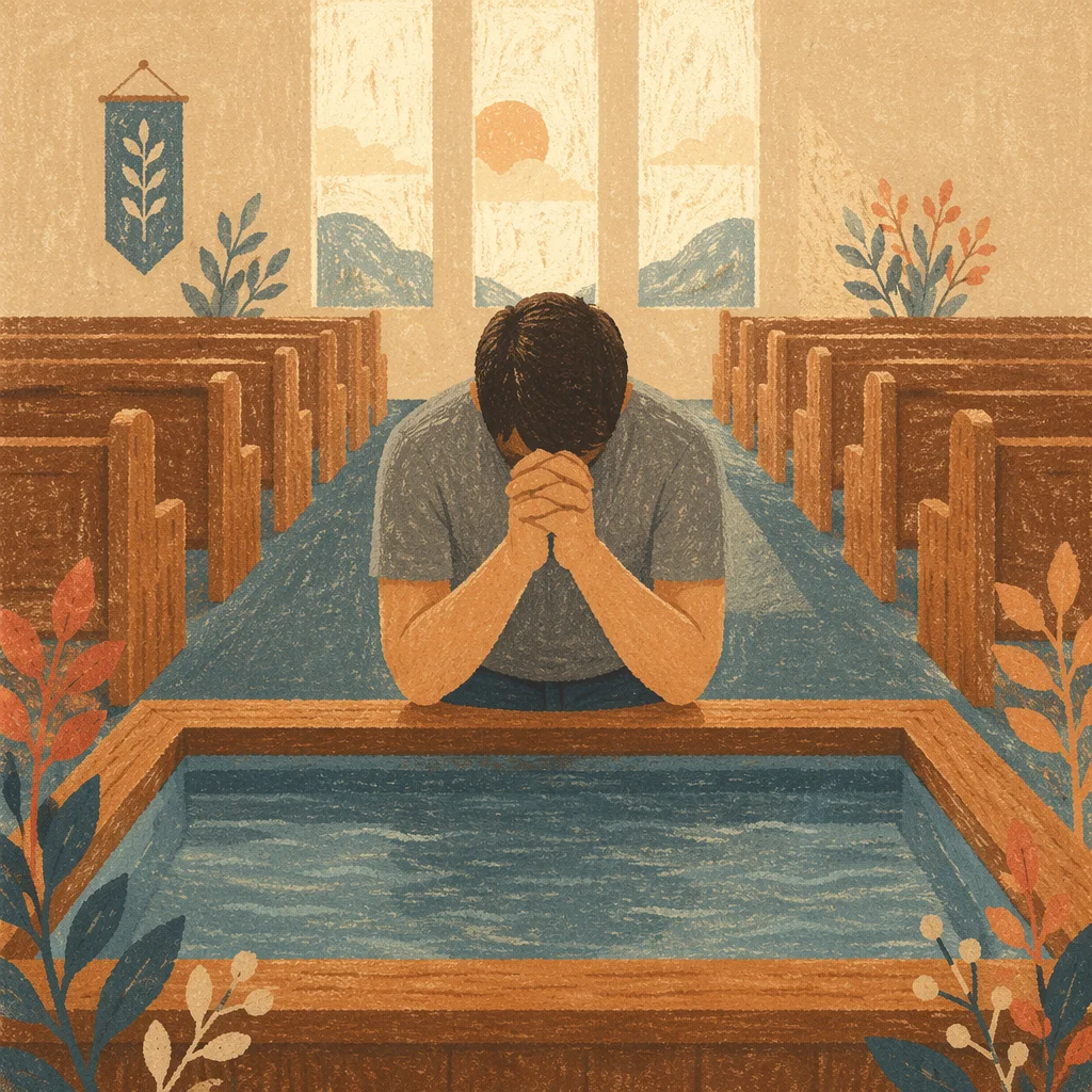 Prayer Beside Adult Baptism Pool