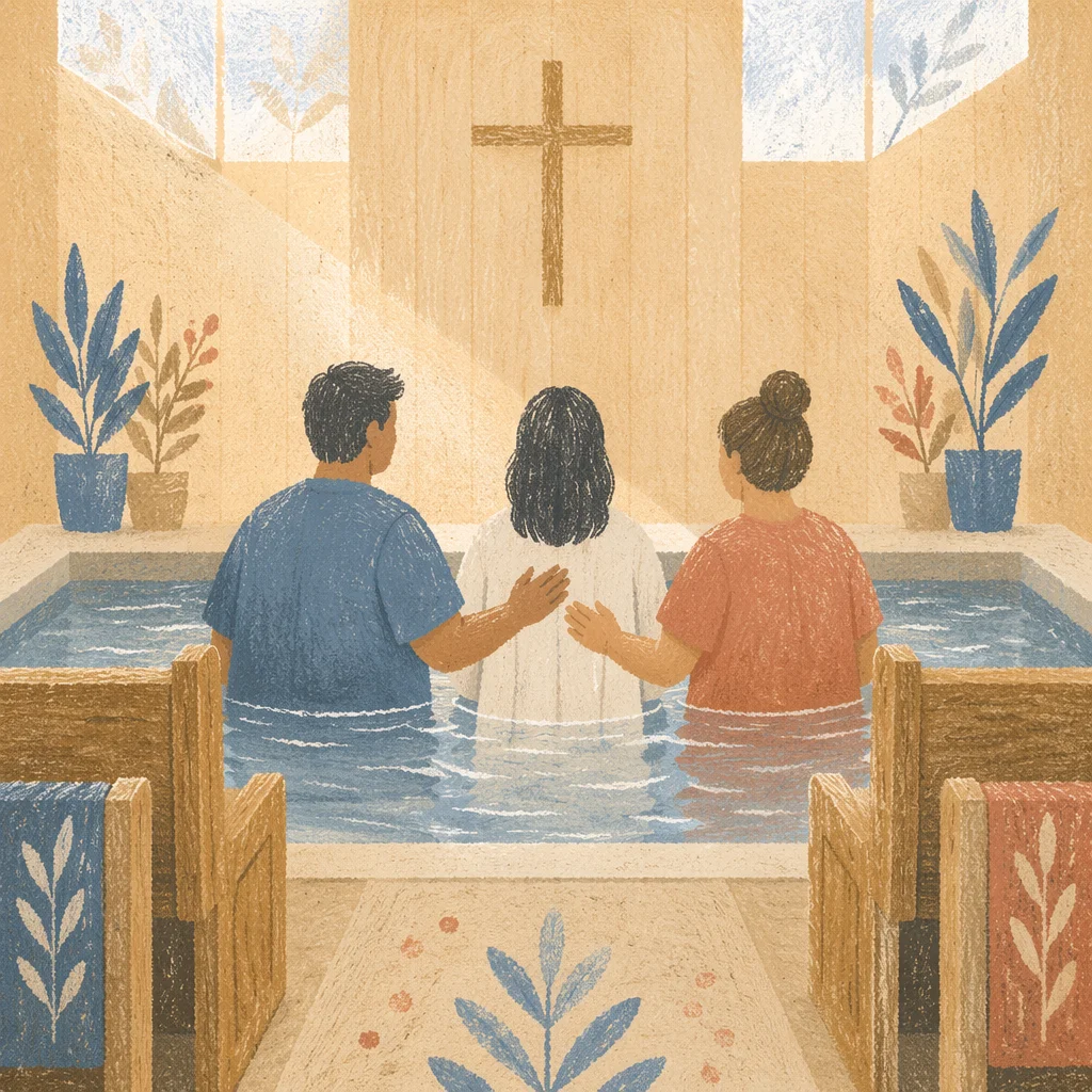 Reverent Adult Baptism in Church Pool