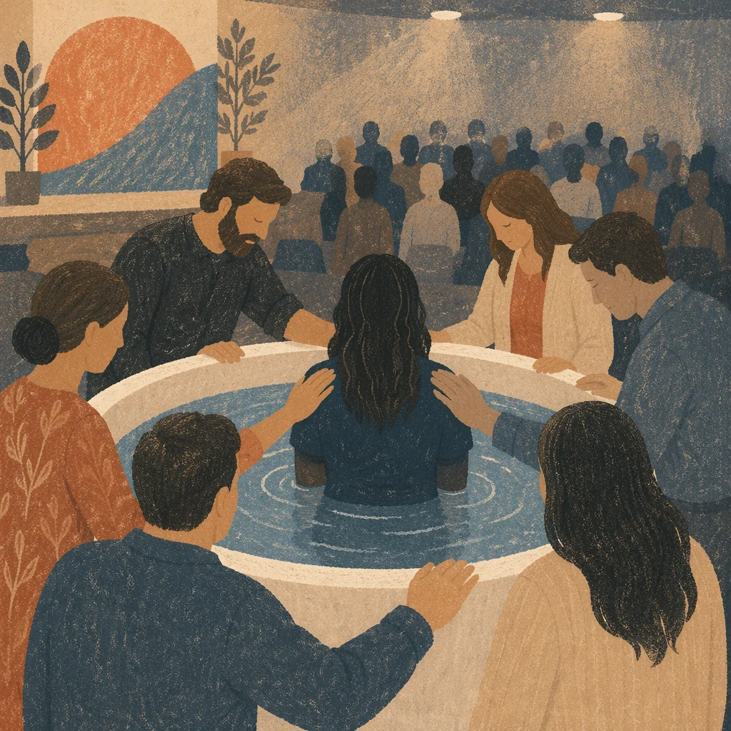 Adult Baptism in Modern Church Auditorium