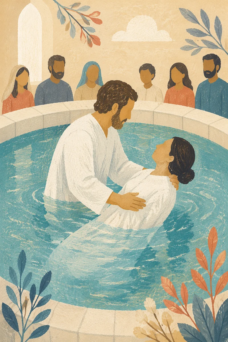 Adult Baptism in Church Pool