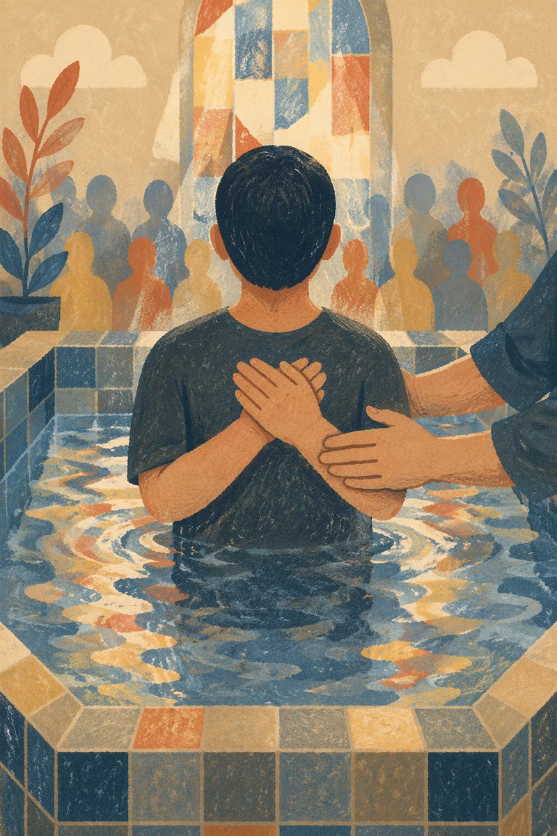 Adult Baptism in Warm Church Pool