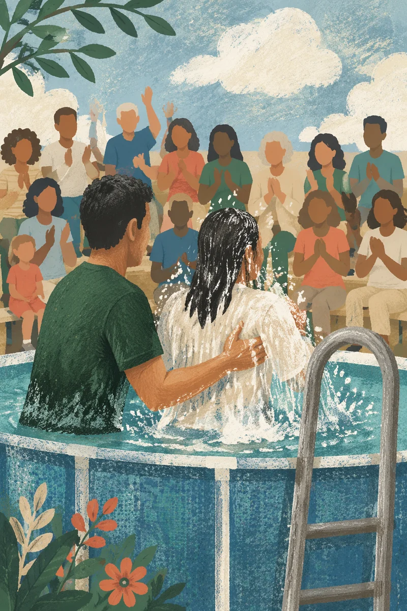 Outdoor Adult Baptism at Community Church