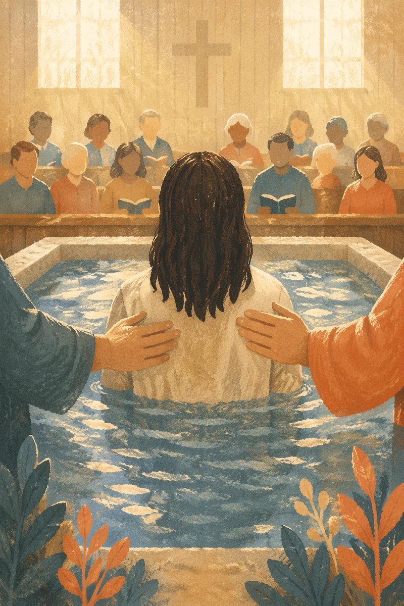 Adult Baptism in Simple Church Pool