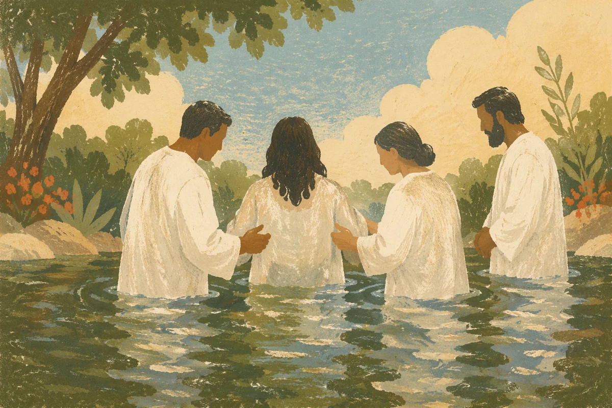 Outdoor Adult Baptism in Church Pool