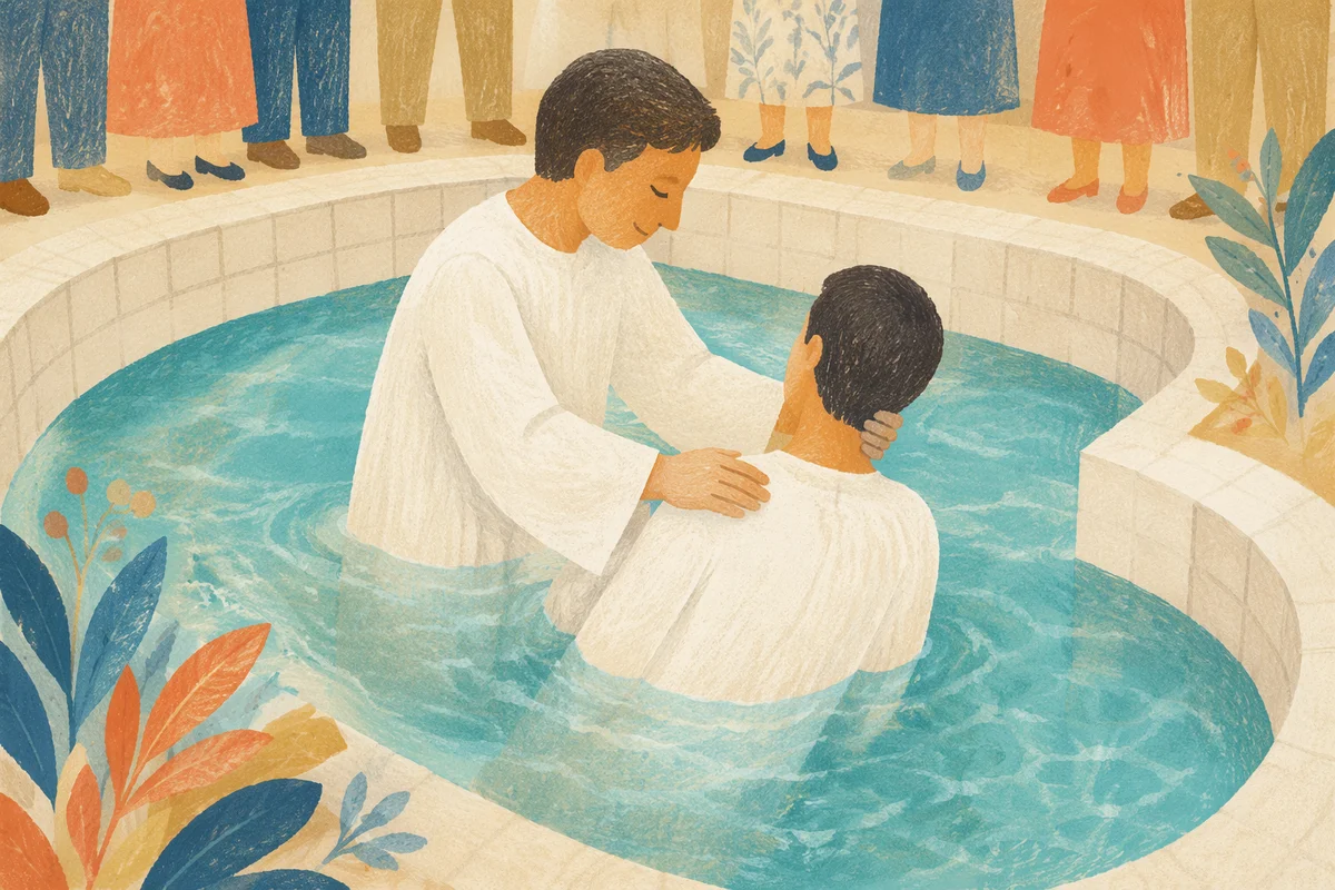 Adult Baptism in Church Immersion Pool