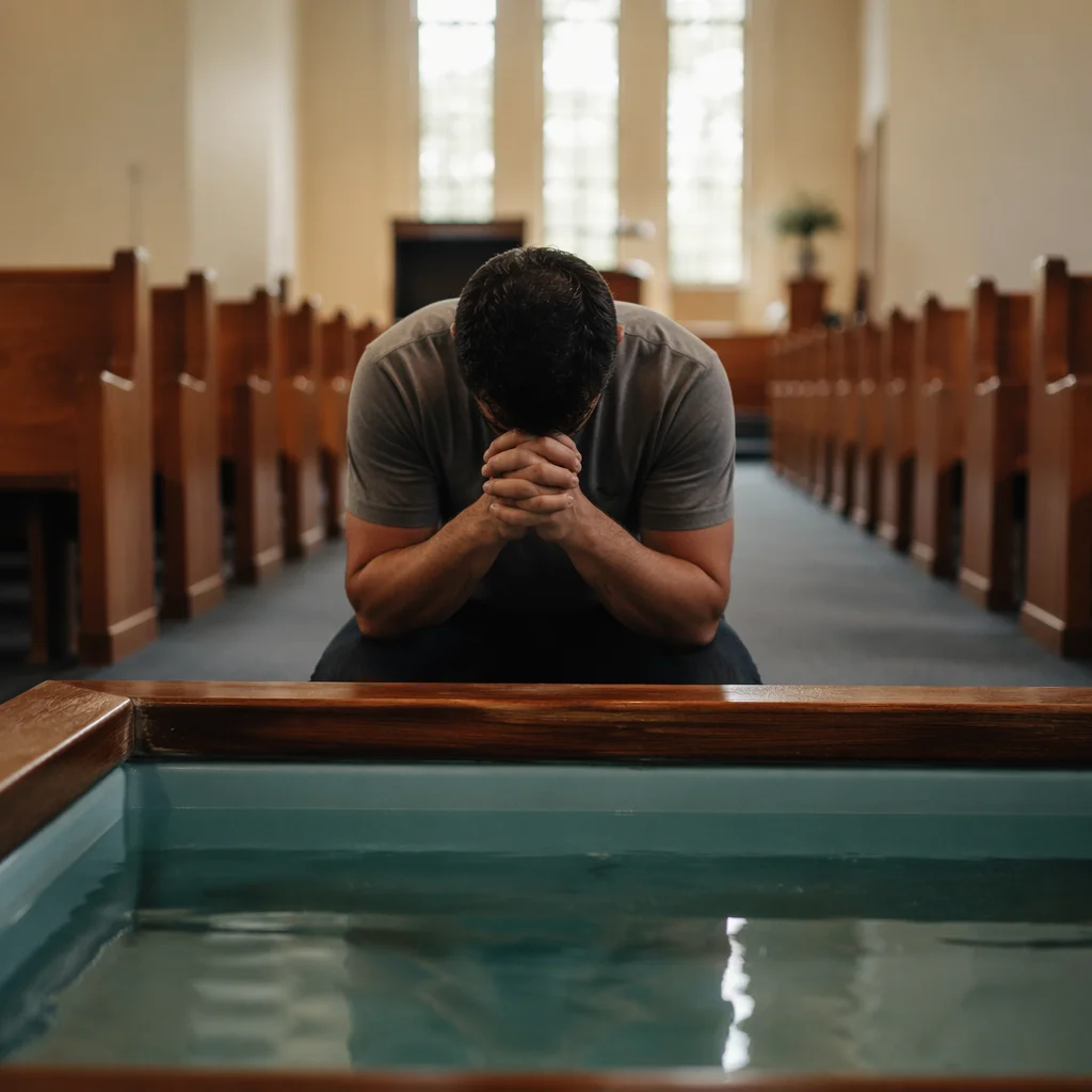 Prayer Beside Adult Baptism Pool