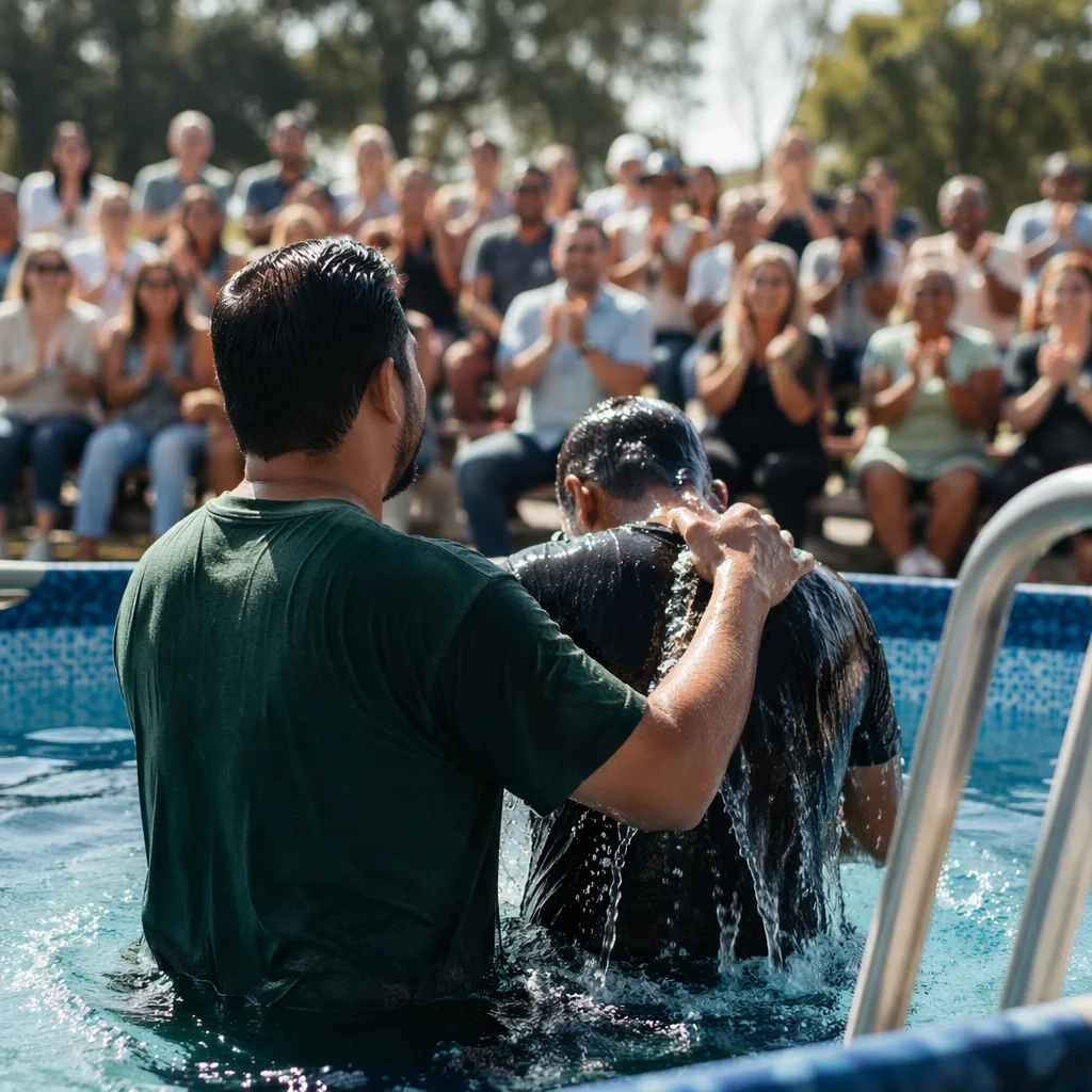 Outdoor Adult Baptism at Community Church
