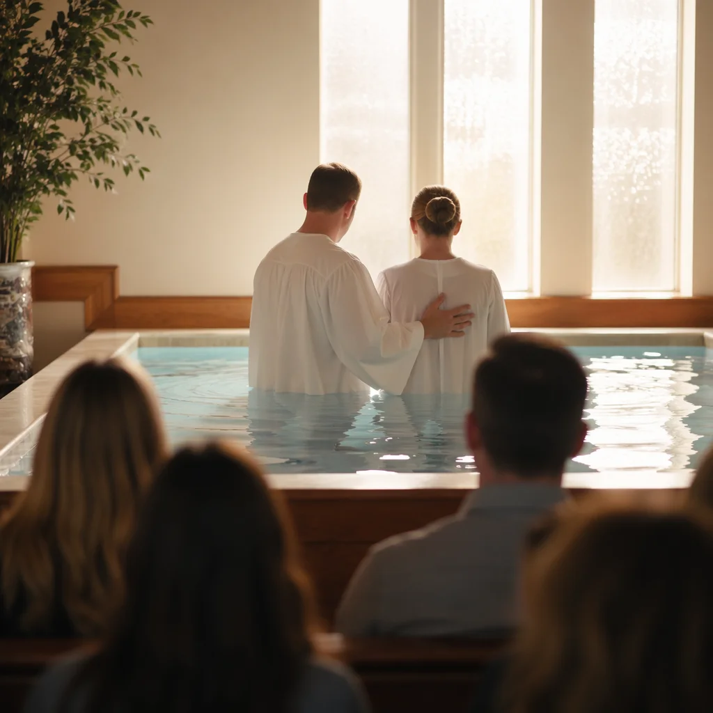 Adult Baptism in Contemporary Church Sanctuary