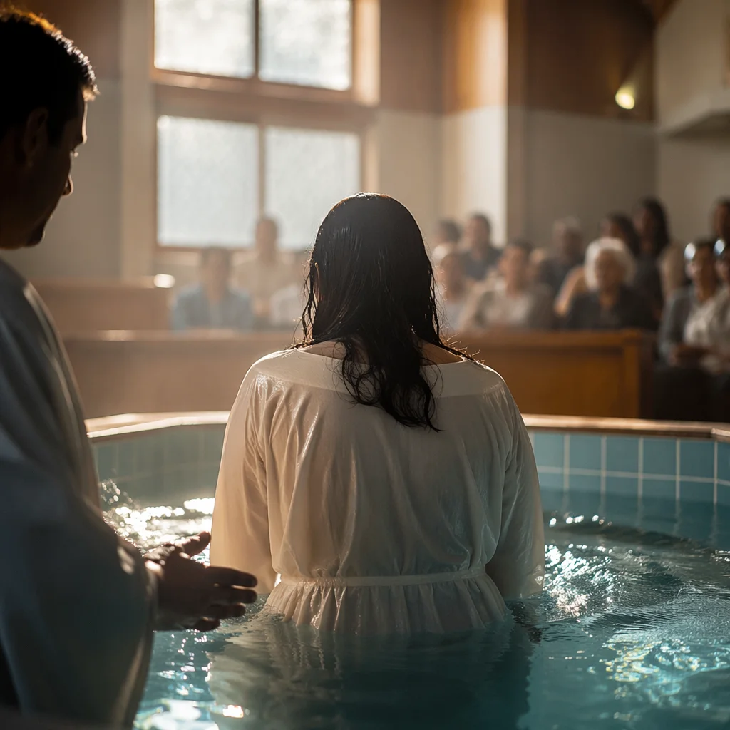 Adult Baptism in a Modern Church Pool