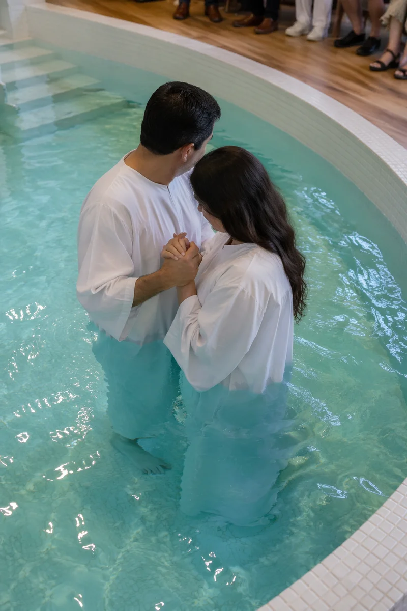 Adult Baptism Ceremony in Church Pool