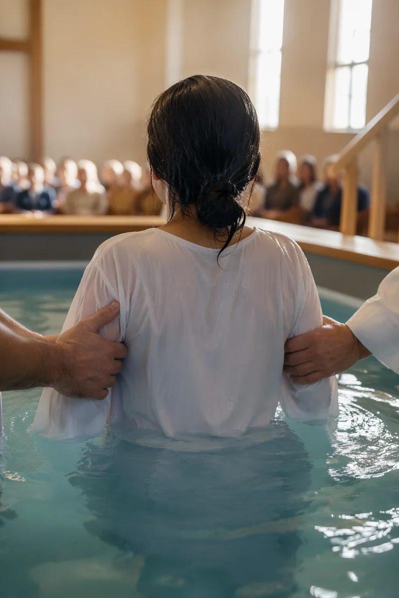 Adult Baptism in Contemporary Church Sanctuary