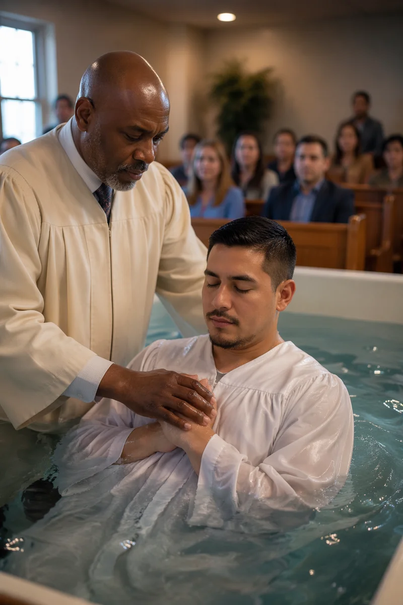 Adult Baptism by Immersion in Church
