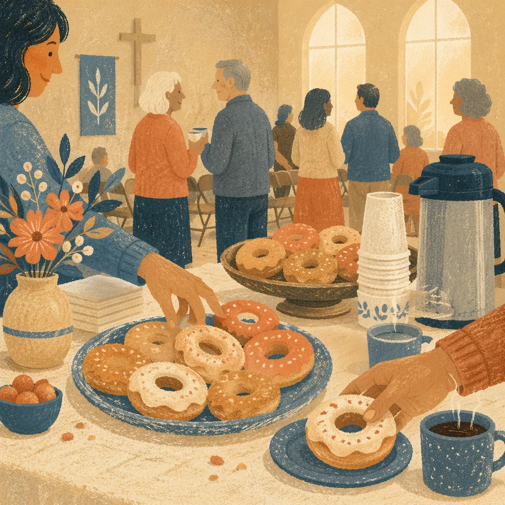 Warm Church Fellowship Coffee and Donuts