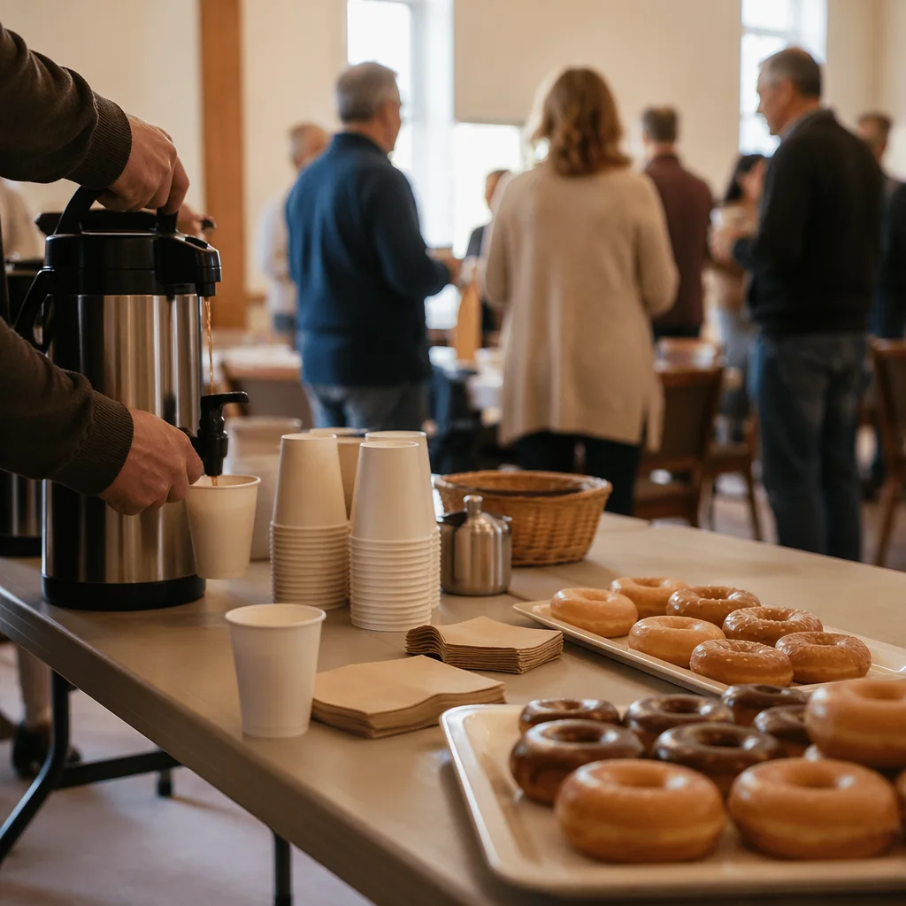 Church Fellowship Coffee and Donuts Table