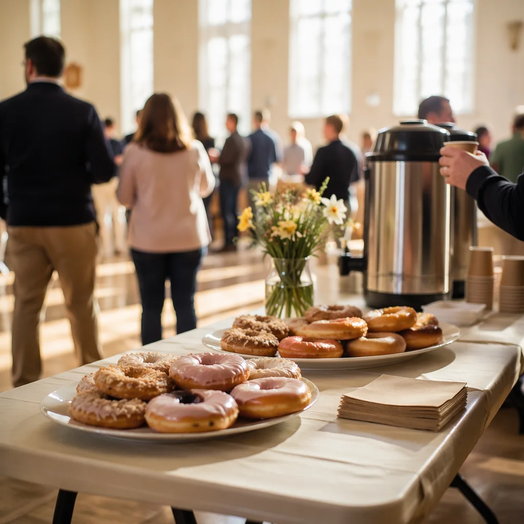 Church Fellowship Coffee and Donuts Table