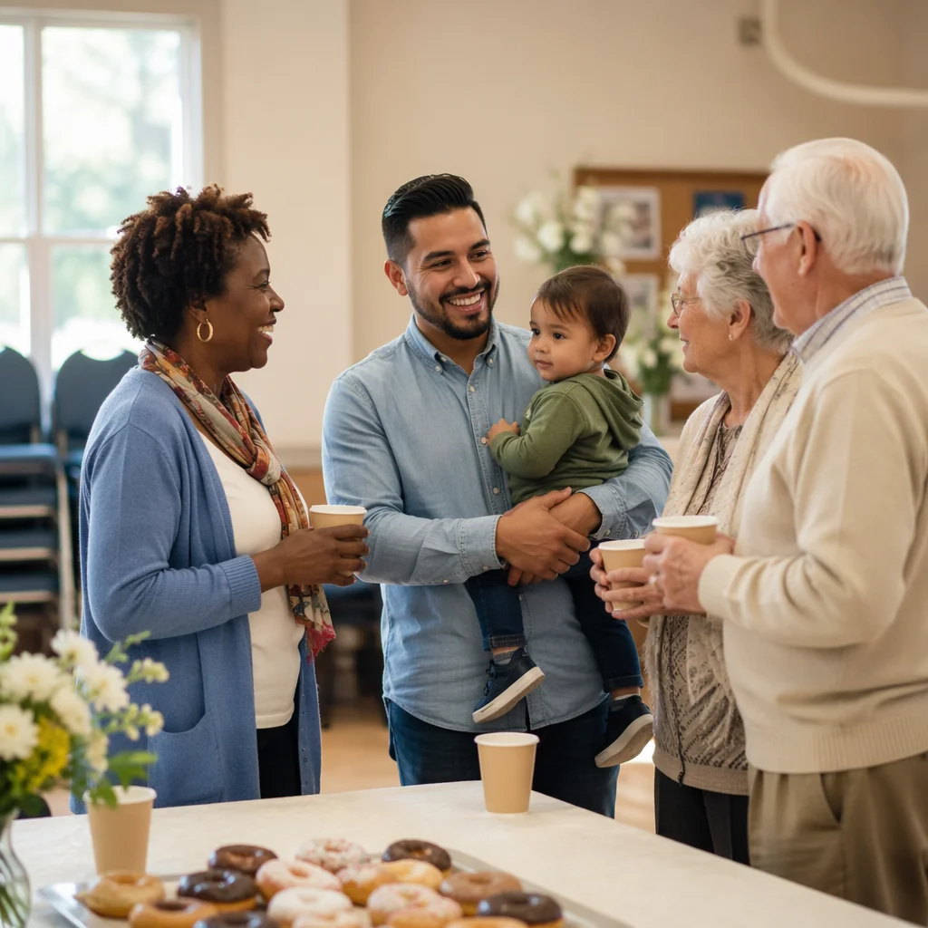 Church Fellowship Coffee and Donuts Gathering