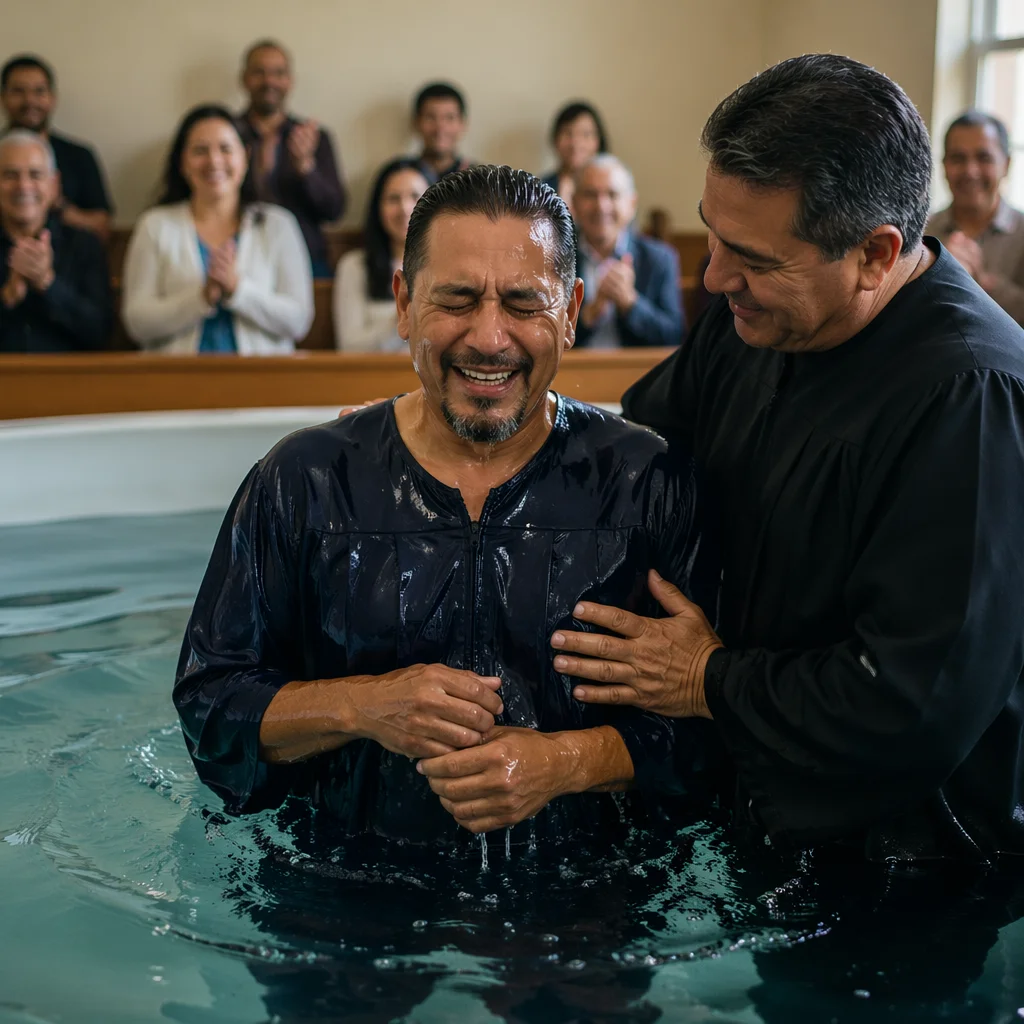 Adult Baptism in Indoor Church Pool