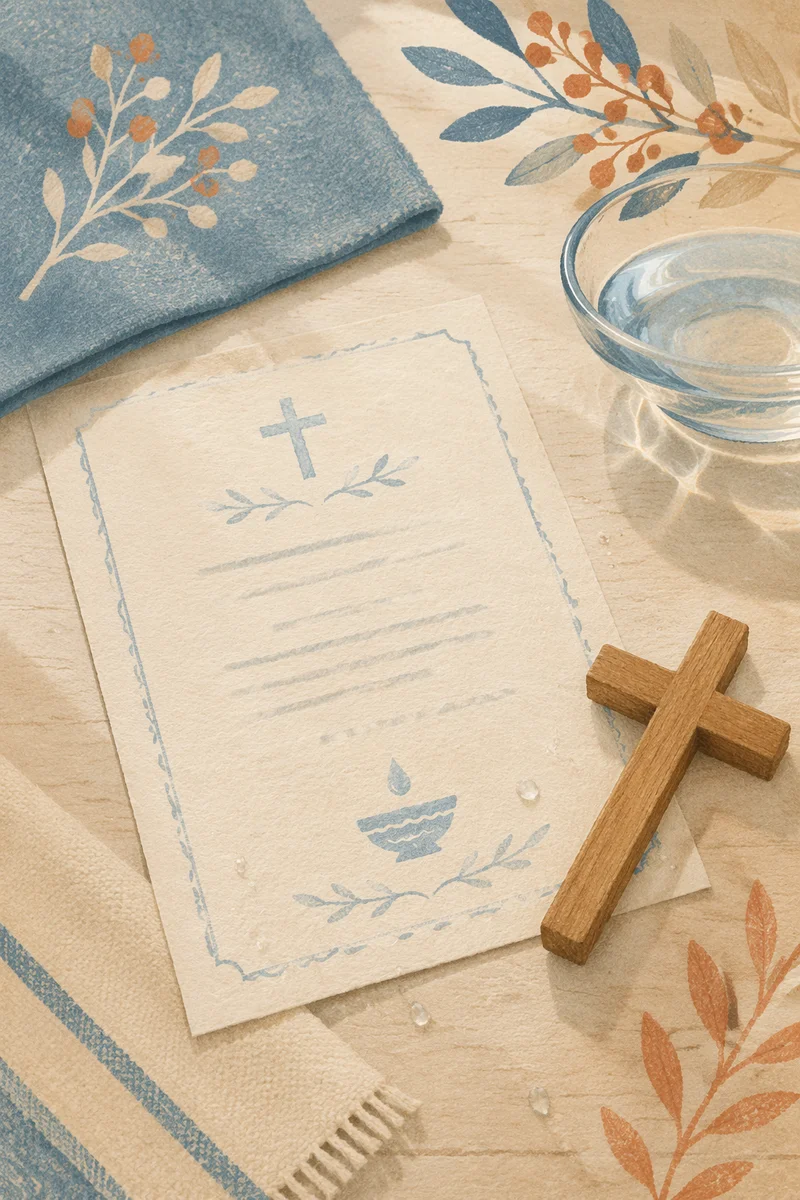 Baptism Certificate with Cross and Water