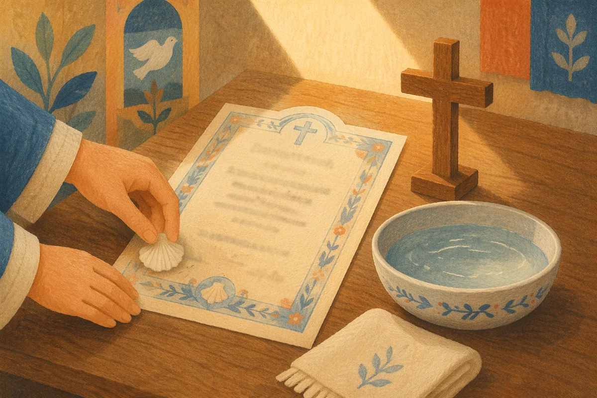 Baptism Certificate with Cross and Water