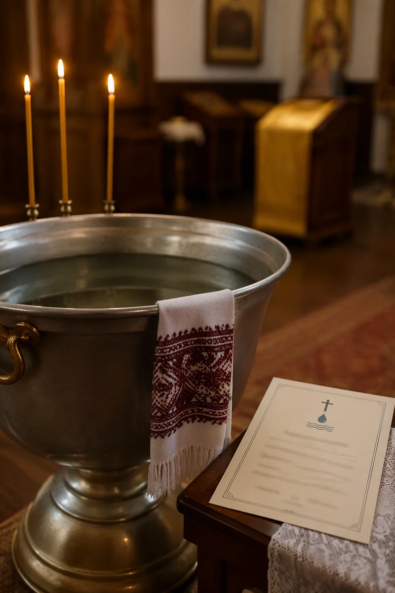Baptism Certificate by Chapel Font