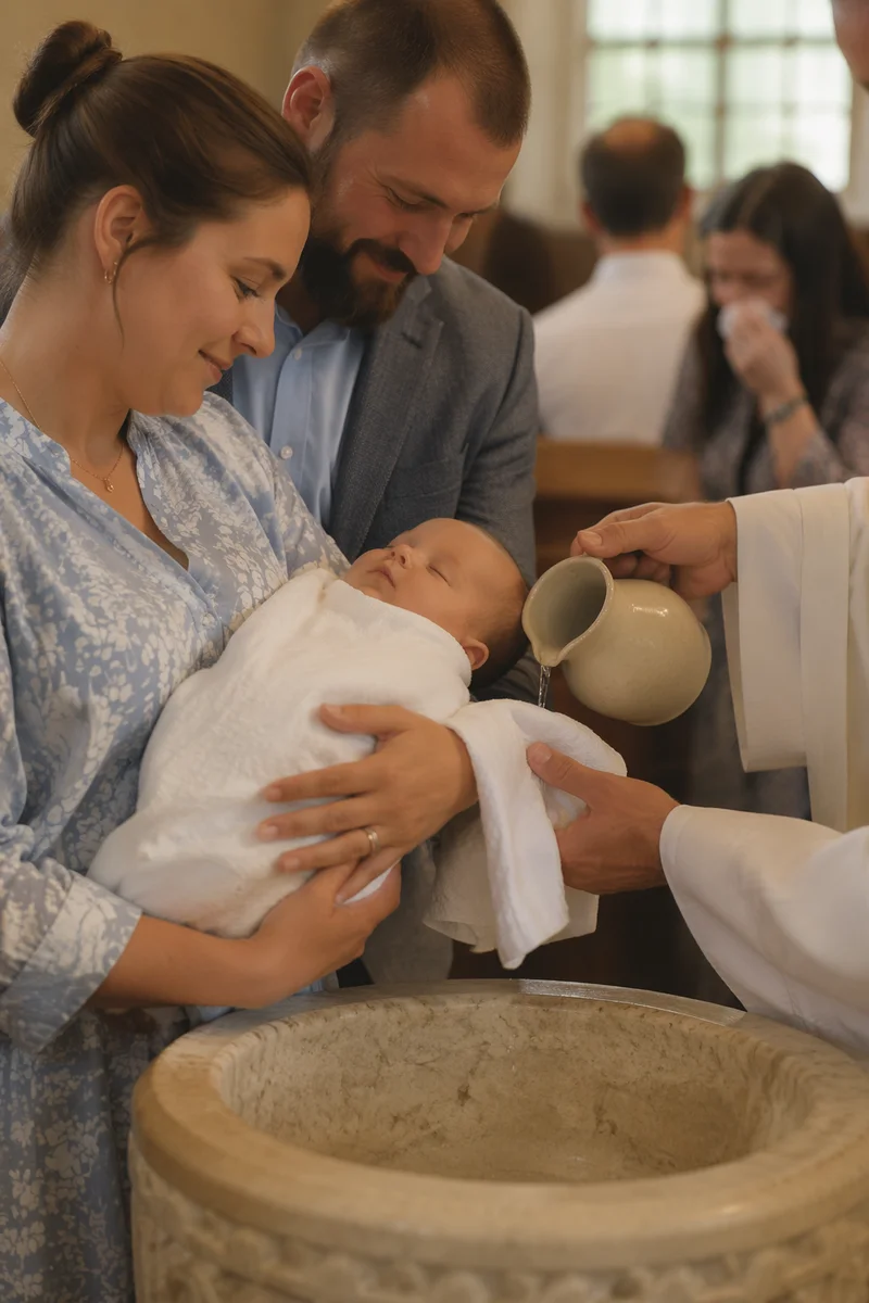 Tender Family Baptism Celebration in Church