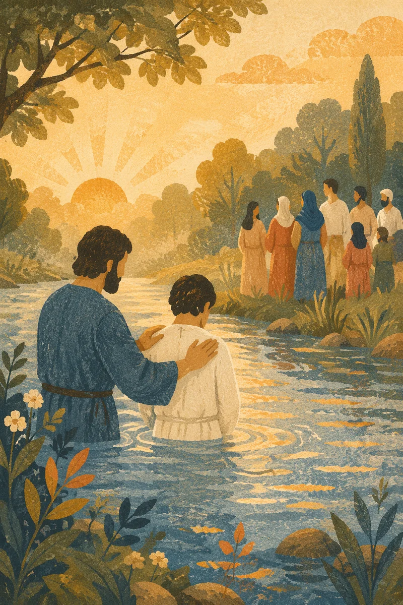 Misty Sunrise River Baptism Gathering