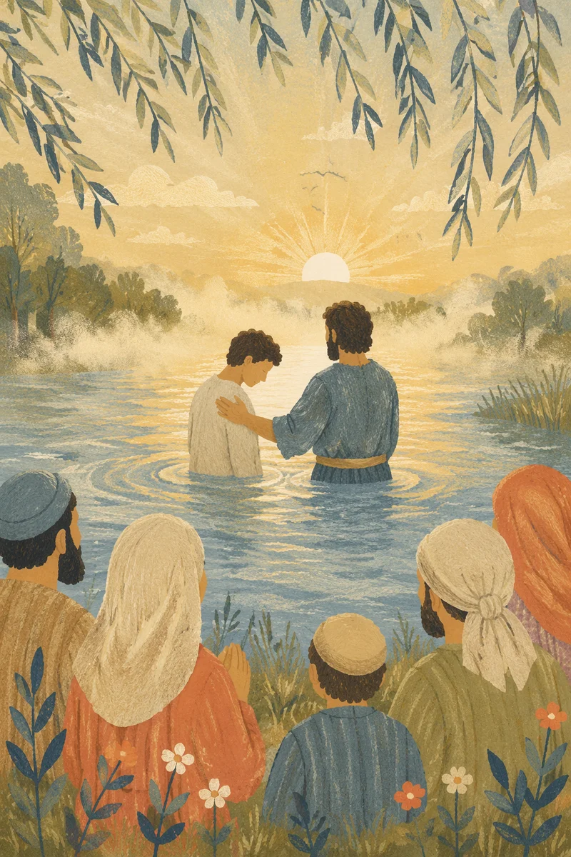 Outdoor River Baptism at Sunrise